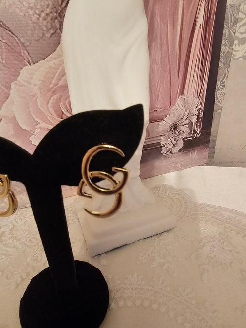 Ladies 2 x gold double GG design classy dress earrings