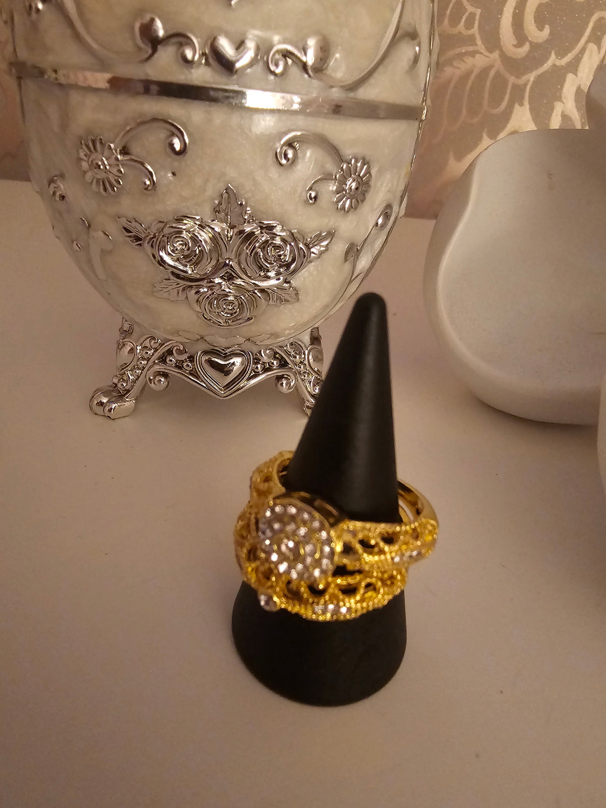 Ladies Yellow Gold Set of 2 Dress Rings