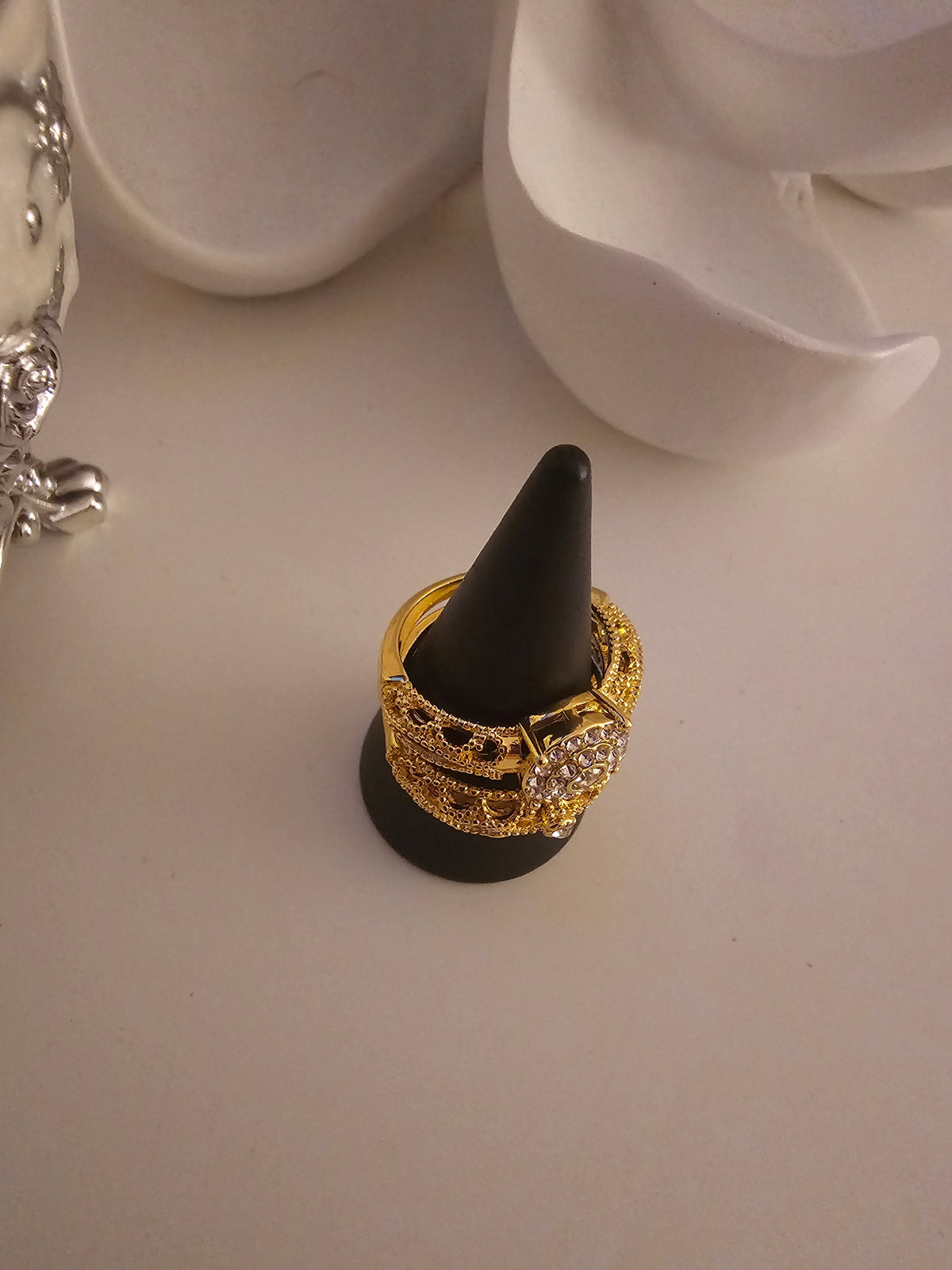 Ladies Yellow Gold Set of 2 Dress Rings