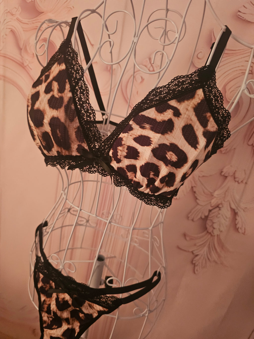 Ladies Leopard Print Underwear Set