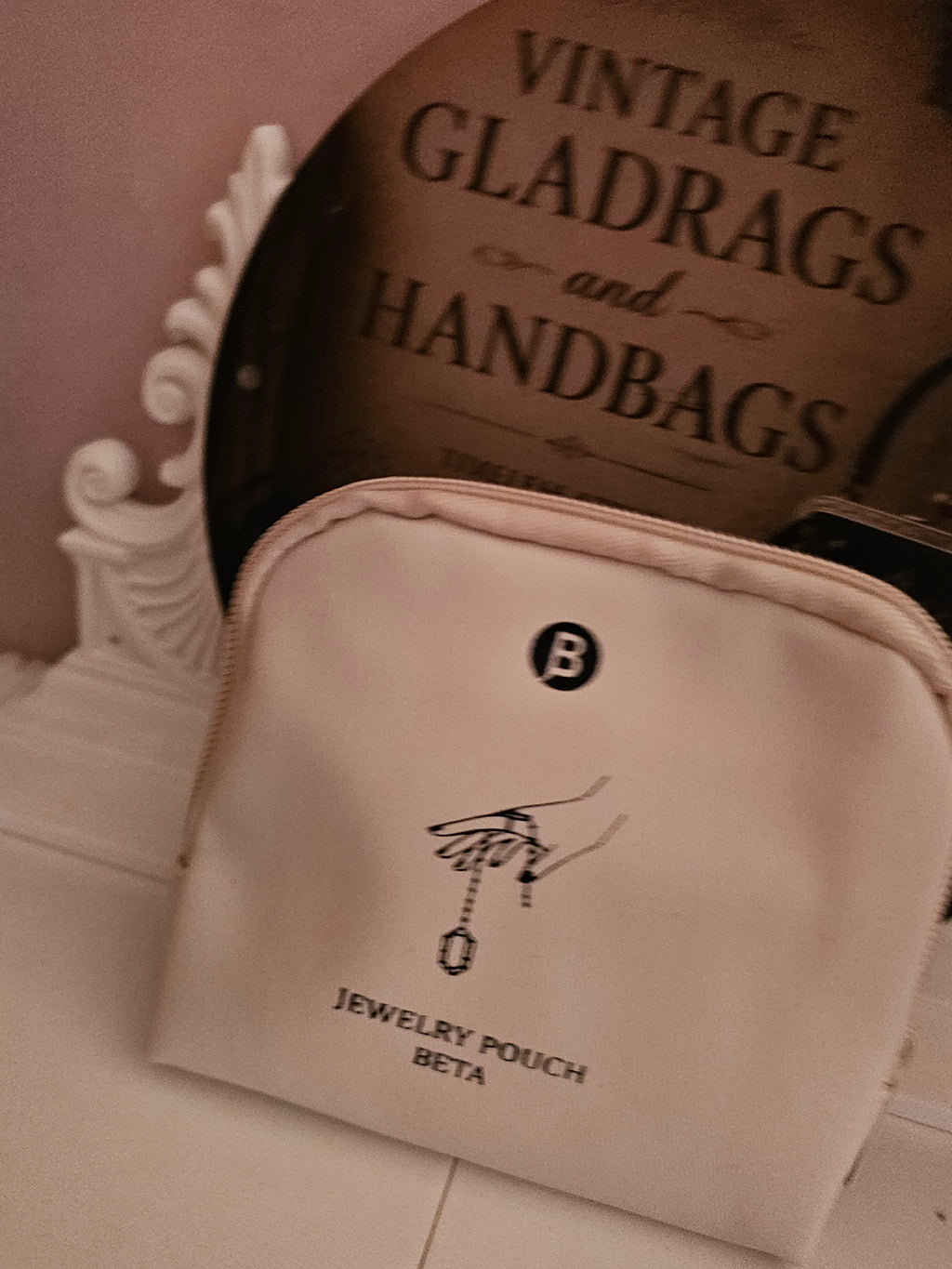 Ladies White Jewellery Holder Purse