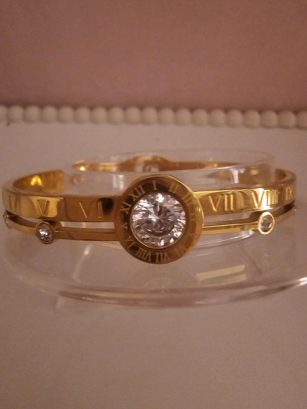 Ladies Solid Gold Plated dress bangles x 2