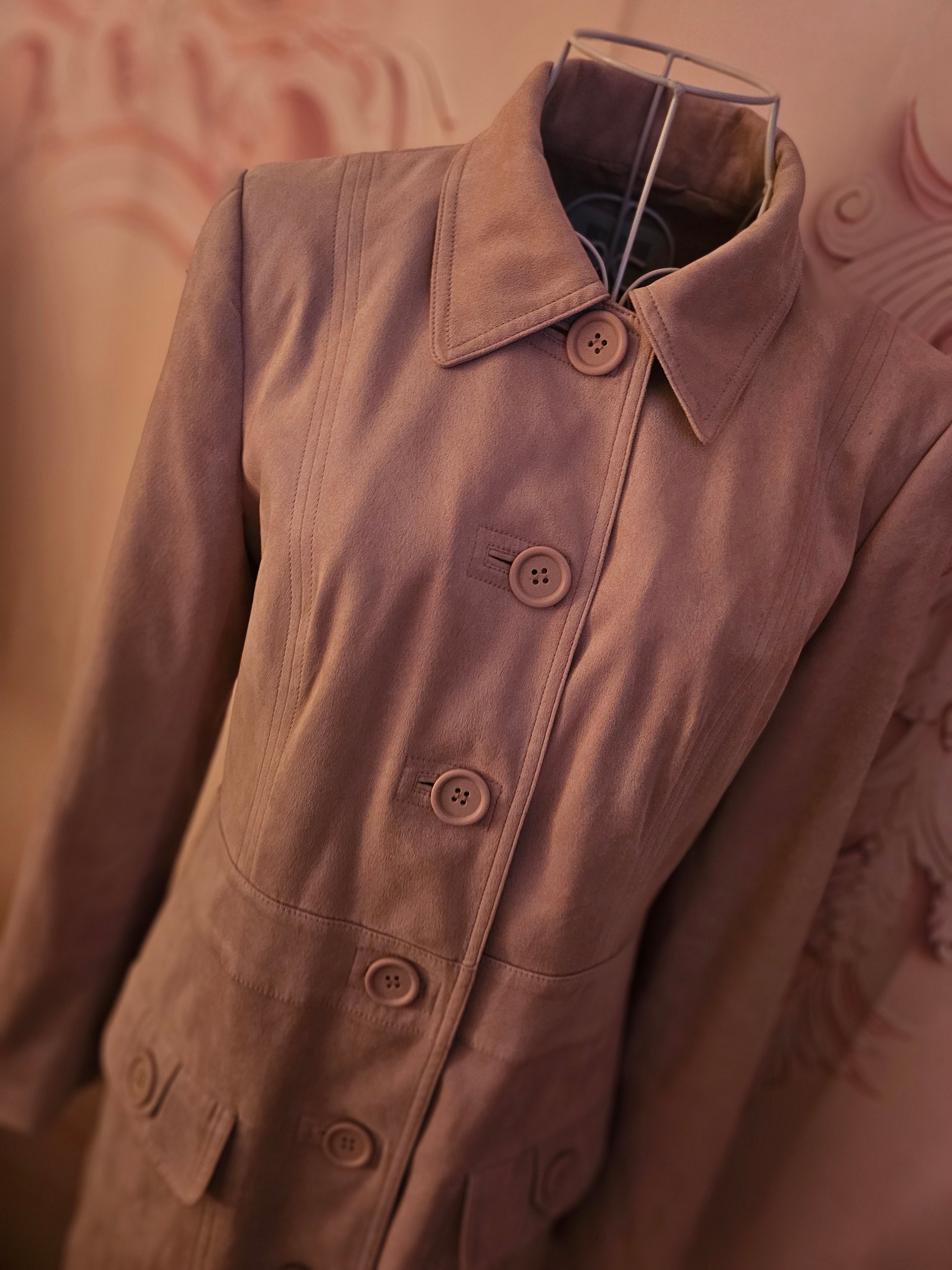 Ladies Dusky Pink Suede Next Coat