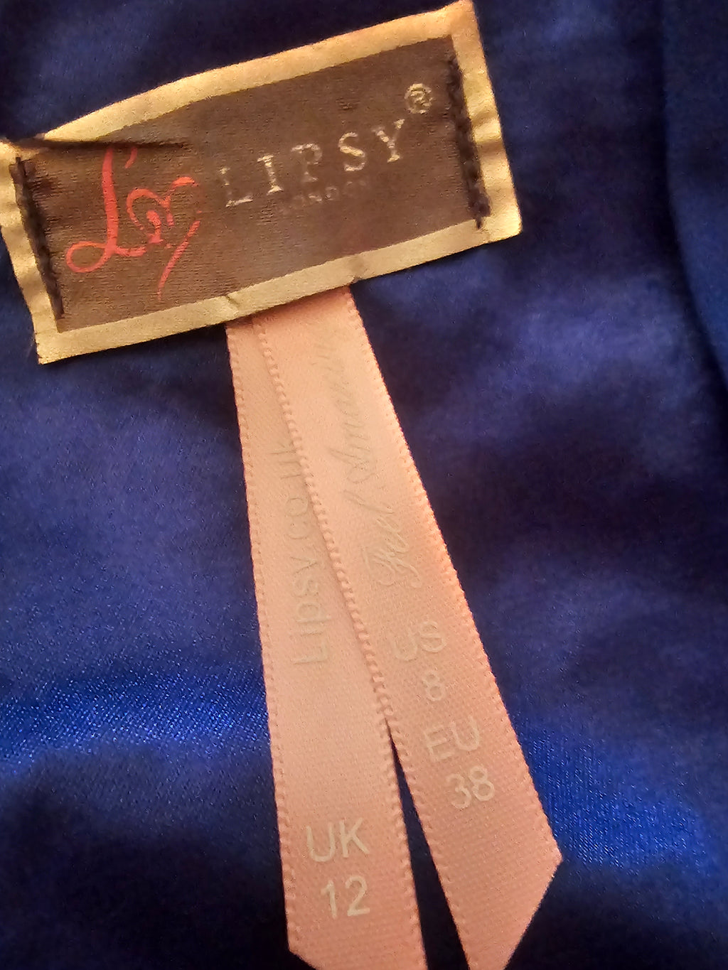 Ladies Royal Blue Lipsy evening dress
