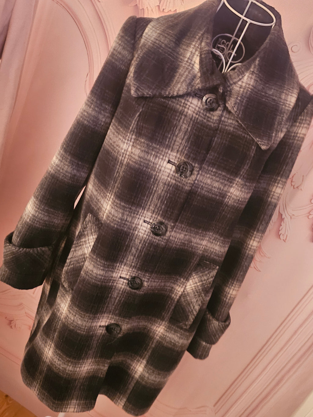 Ladies The Collection at Debenhams Black & Grey Wool Coat