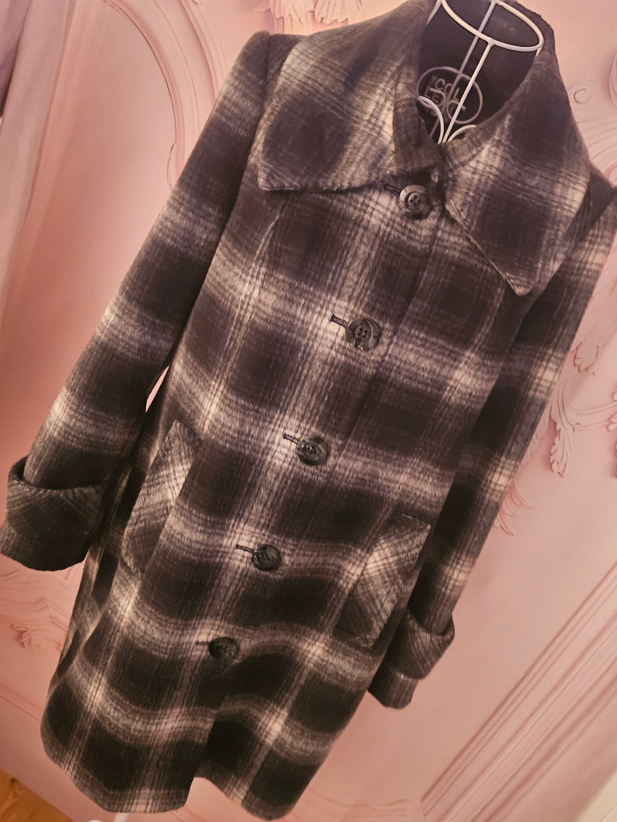 Ladies The Collection at Debenhams Black & Grey Wool Coat