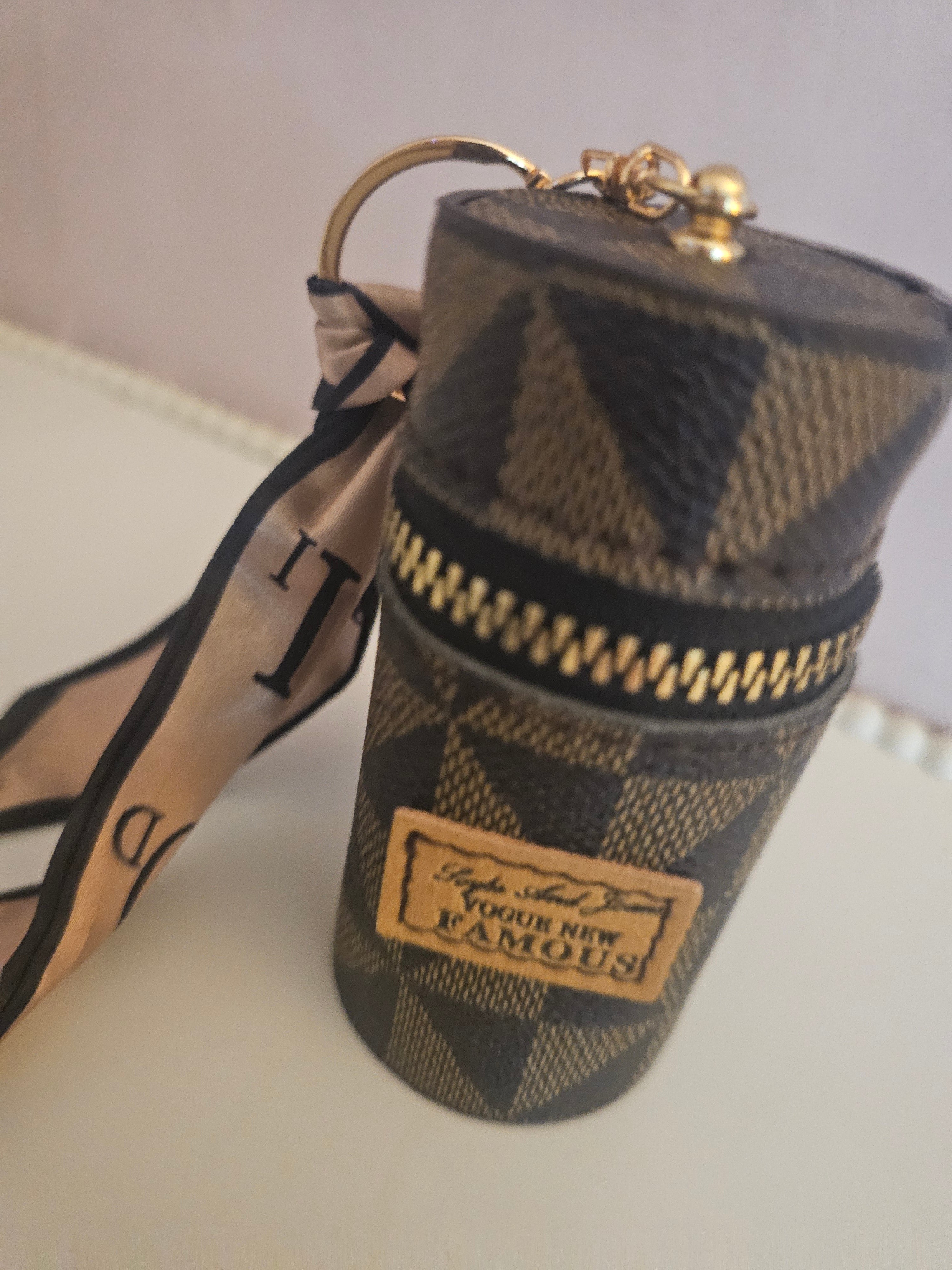 Brown Check Lipstick or Eye Holder Accessory