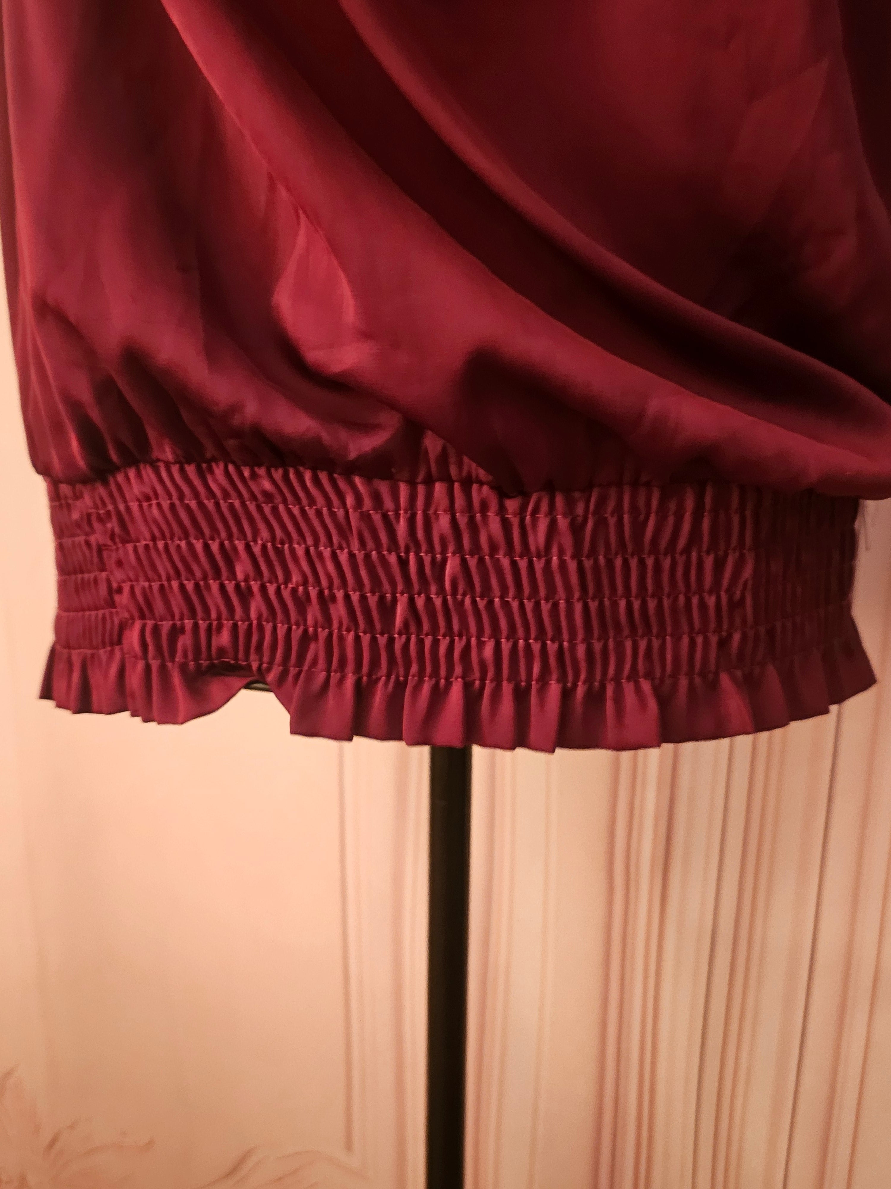 Ladies Burgundy Glamorus Evening Top