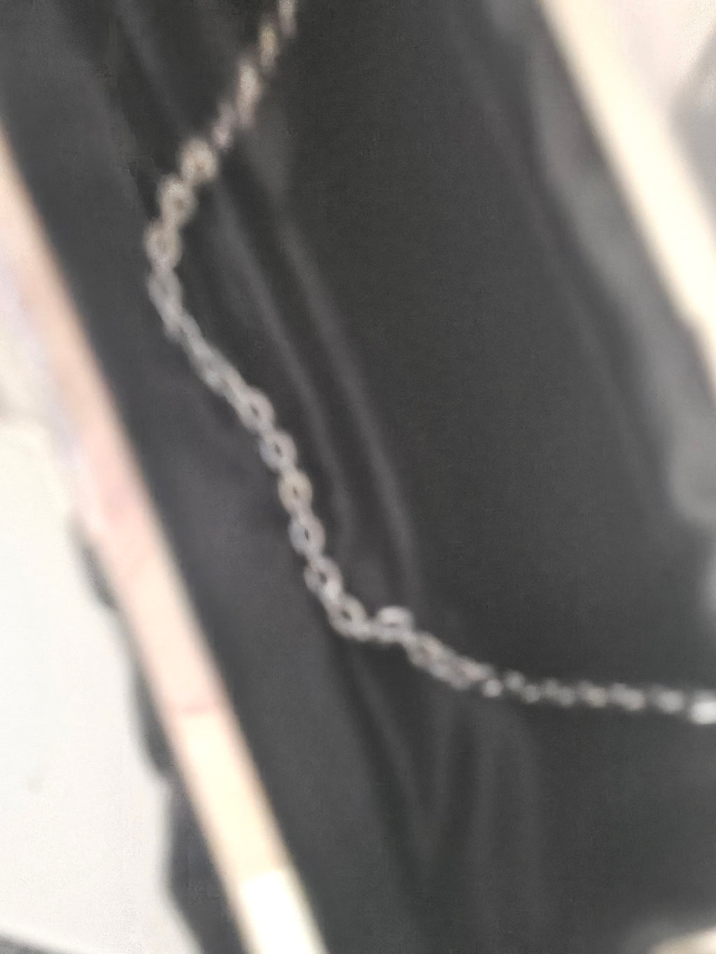 Ladies Black Satin with silver chain strap evening bag