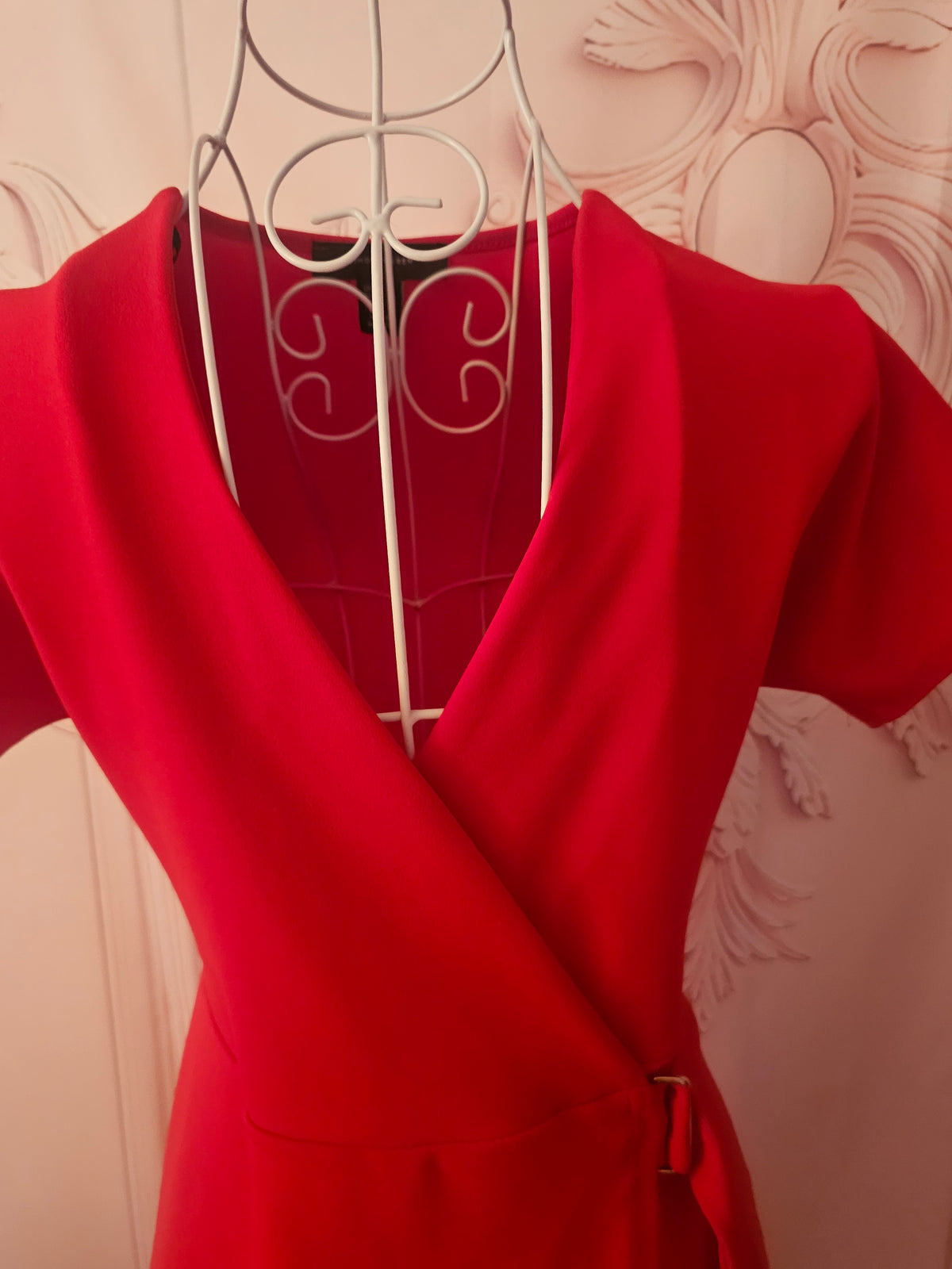 Ladies Red Wrap over Dress