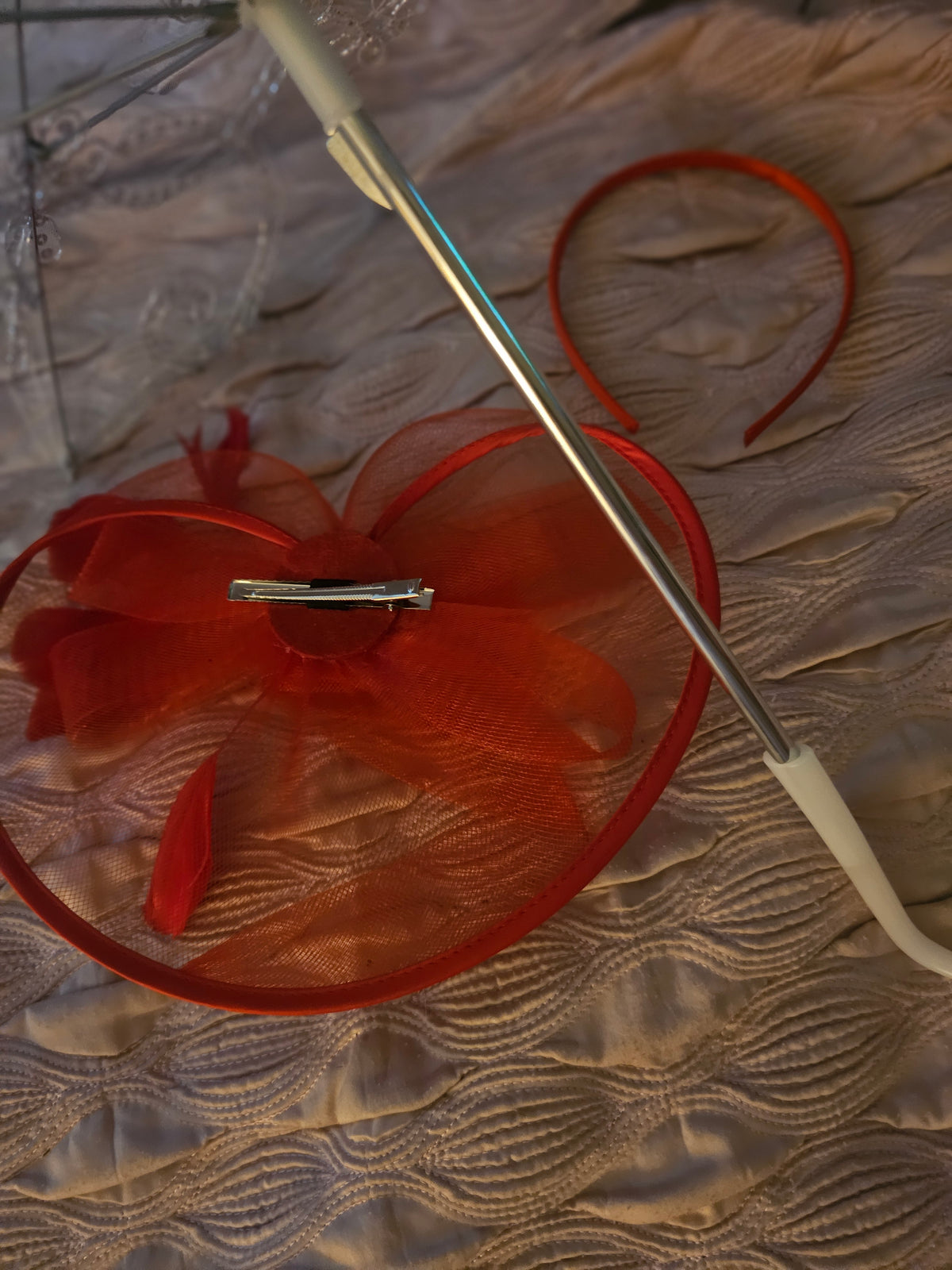 Ladies Red Versatile Fascinator