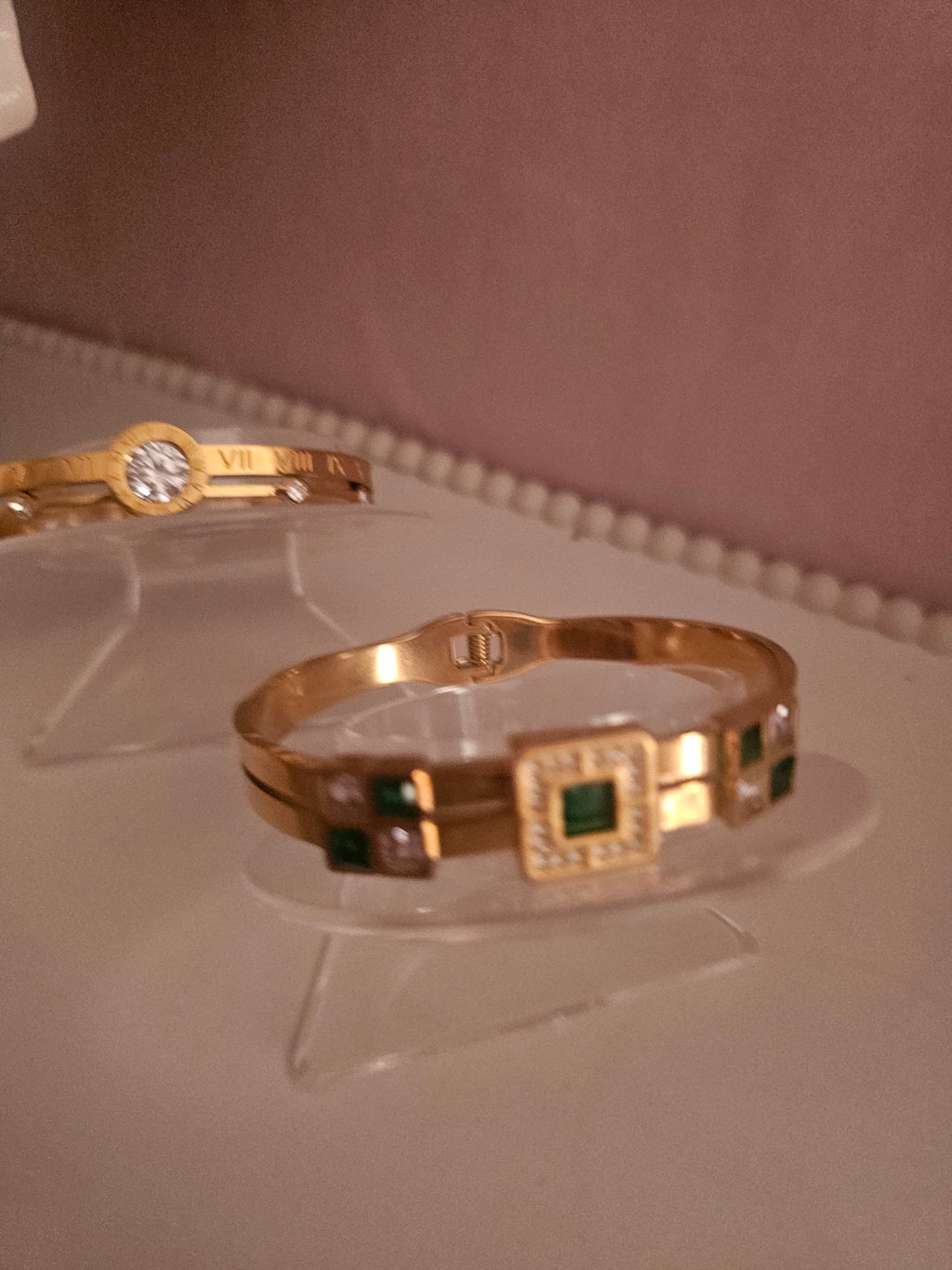 Ladies Solid Gold Plated dress bangles x 2