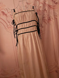 Ladies Boohoo Cream & Black Cotton Maxi Dress