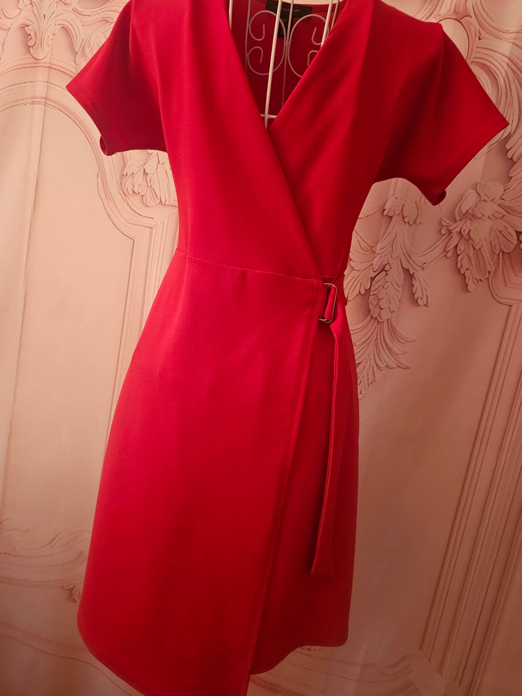 Ladies Red Wrap over Dress