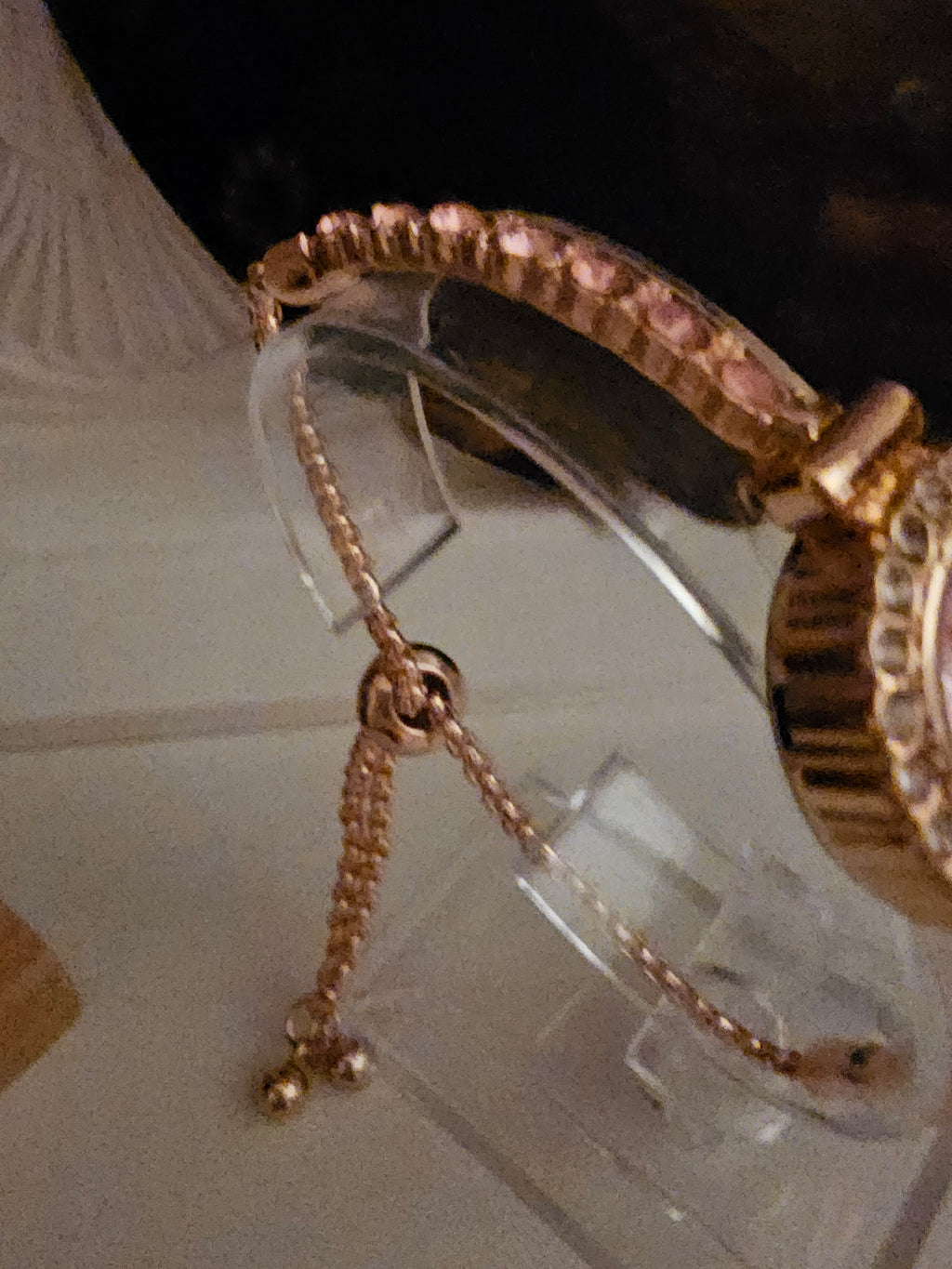 Ladies elegant Pink Diamonte Bracelet Style Watch