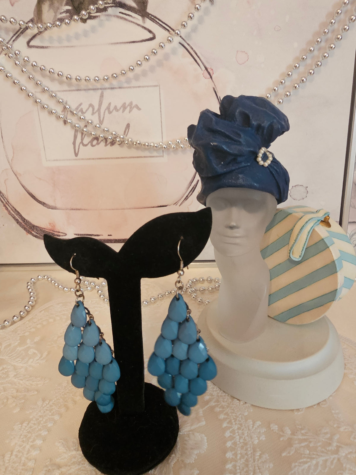 Ladies Turquoise Diamond Design Earrings