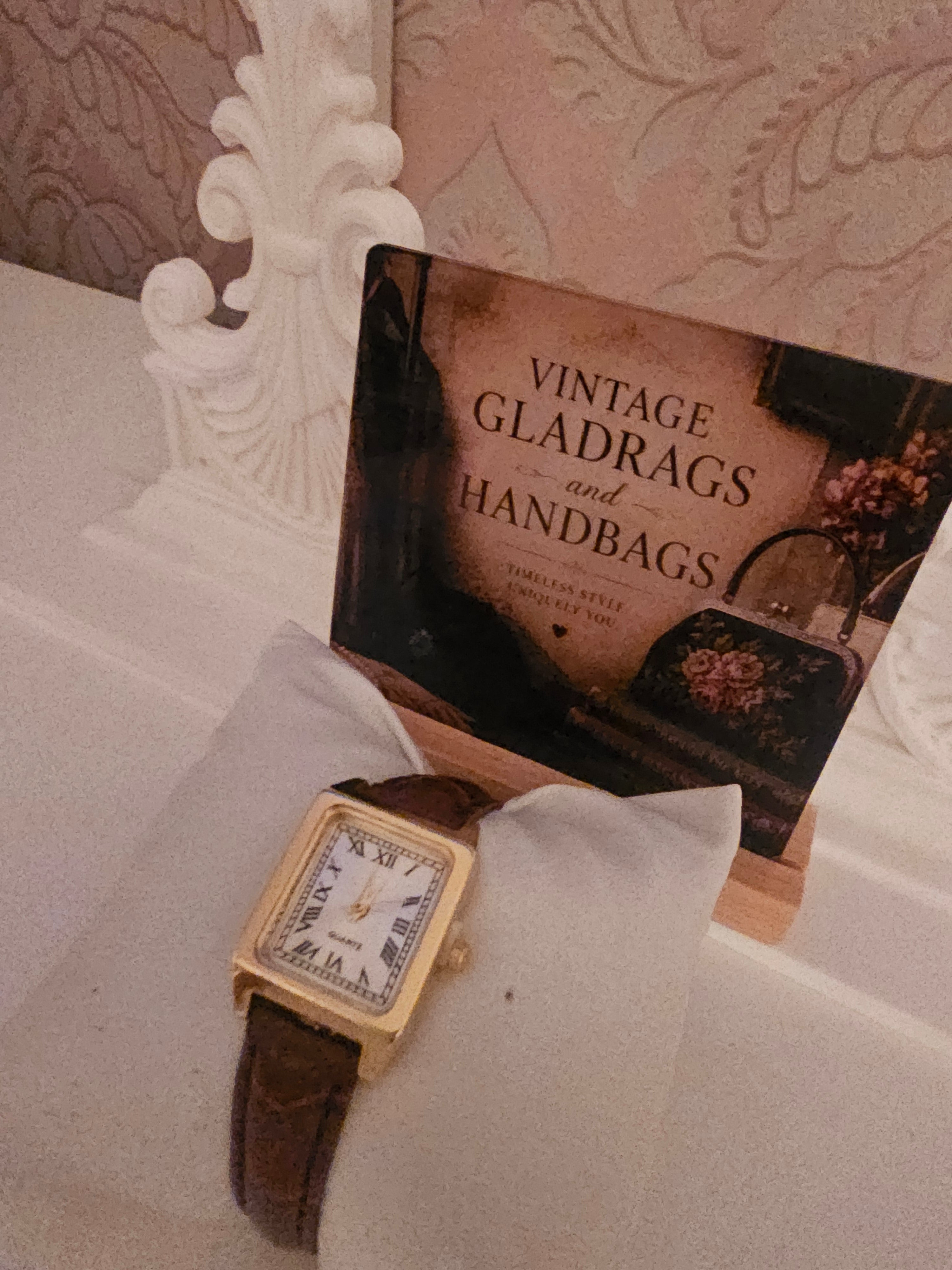 Ladies Brown Crocodile Strap with Gold Square Face Watch