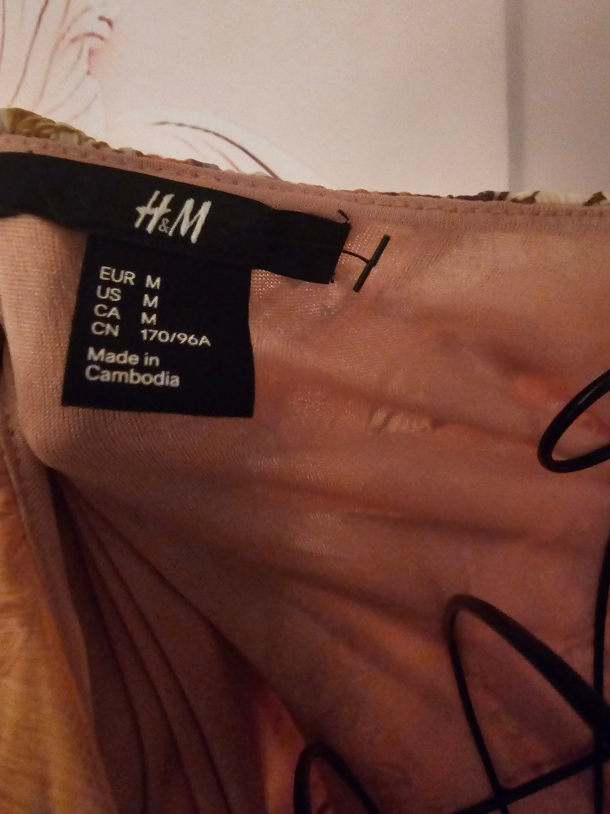 Ladies peach floral H & M dress