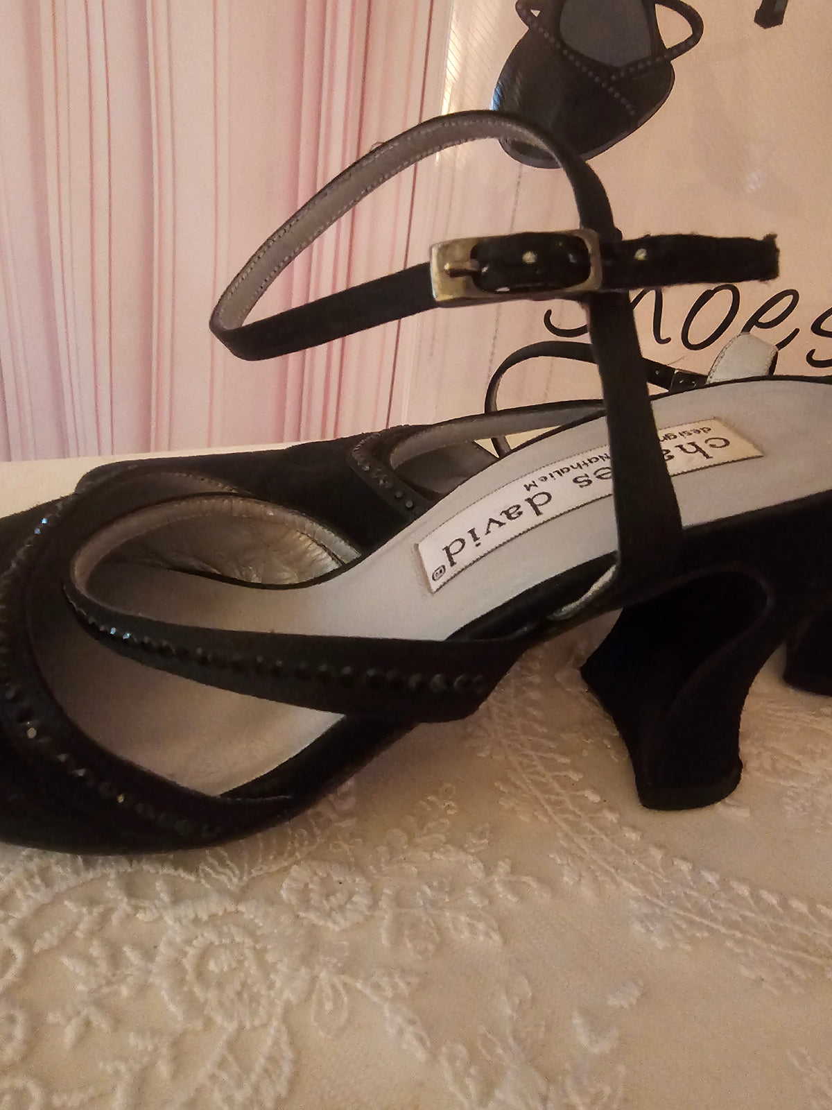 Ladies black Suede Charles David dedigned by Natalie M Heels