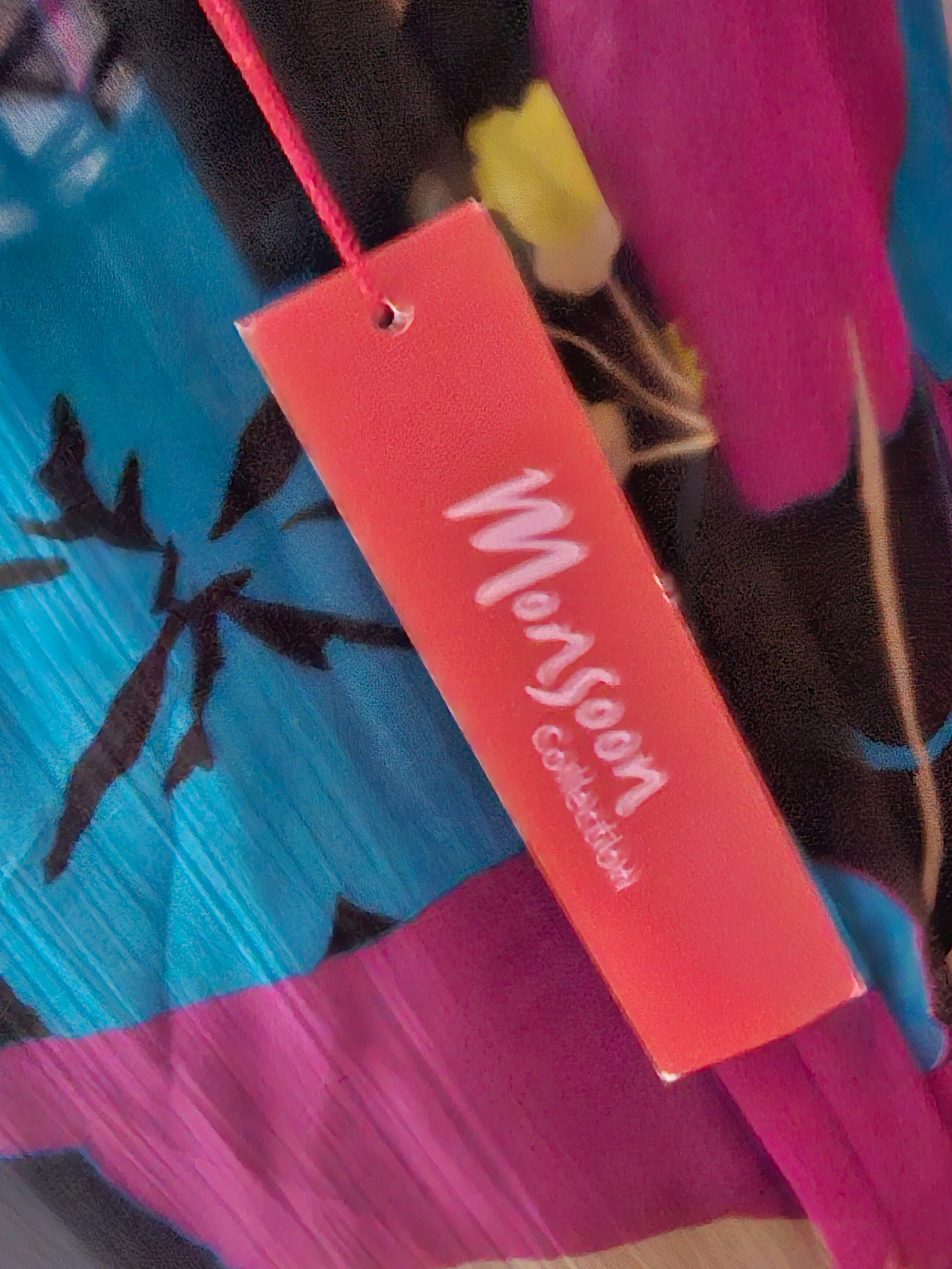 Ladies Monsoon Chiffon Lined Multi coloured print Dress