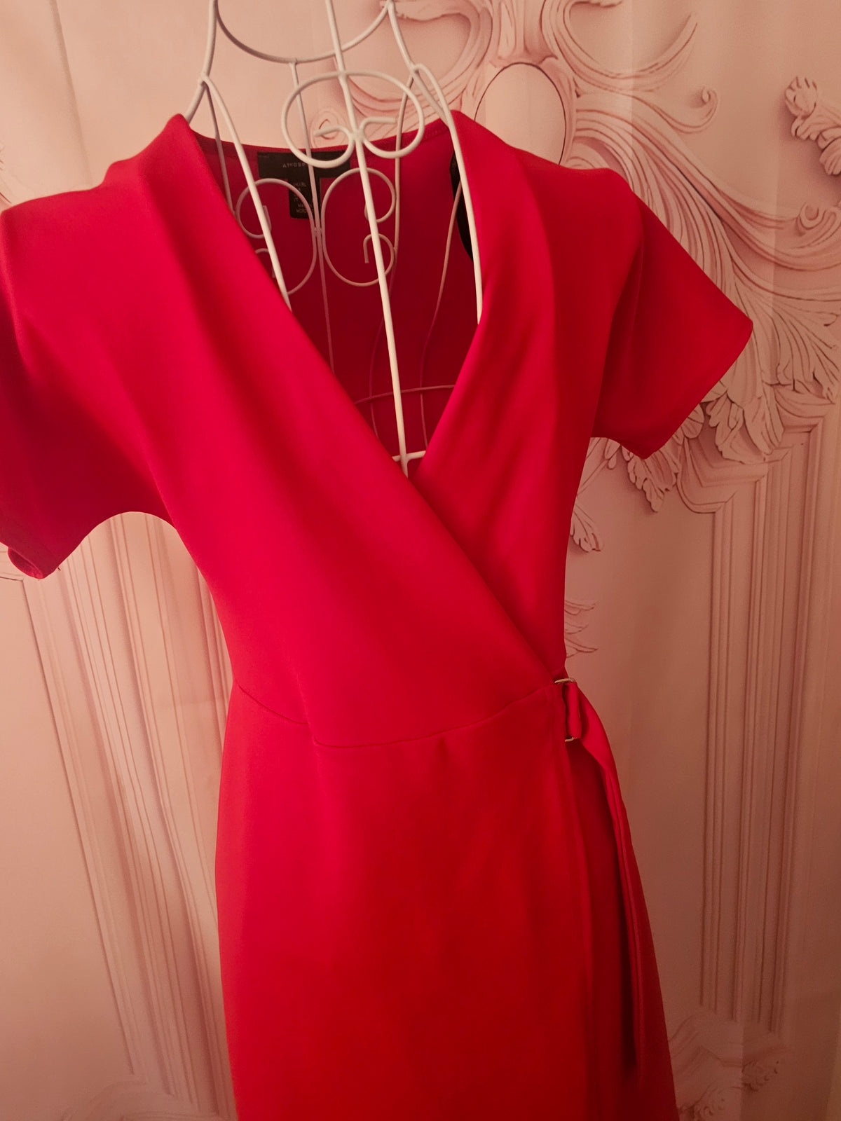 Ladies Red Wrap over Dress