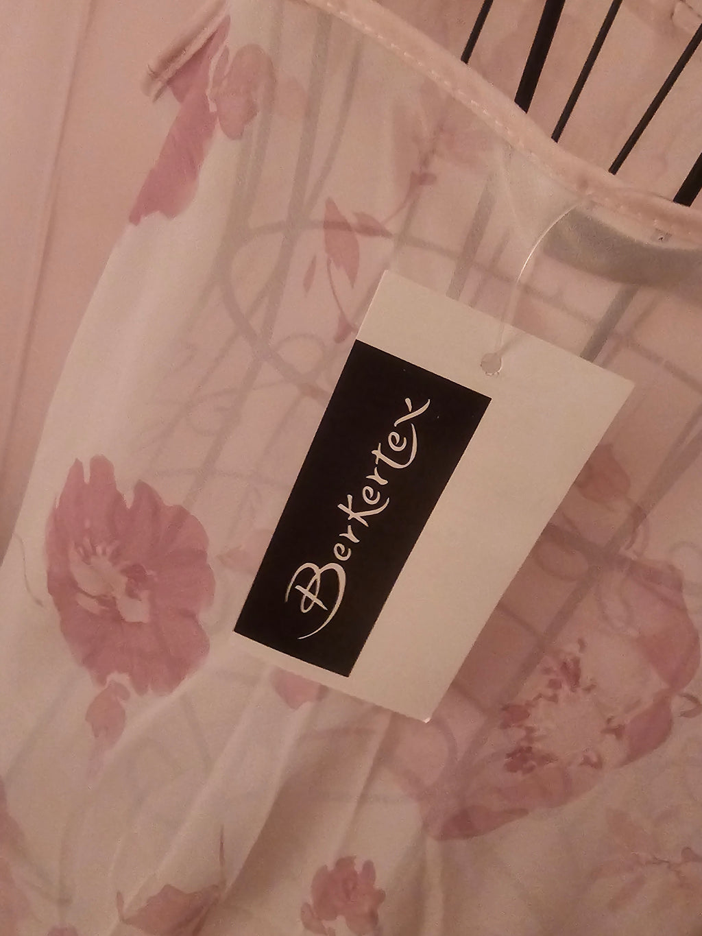 Ladies Pale Pink Floral Berkertex Chiffon Negligee