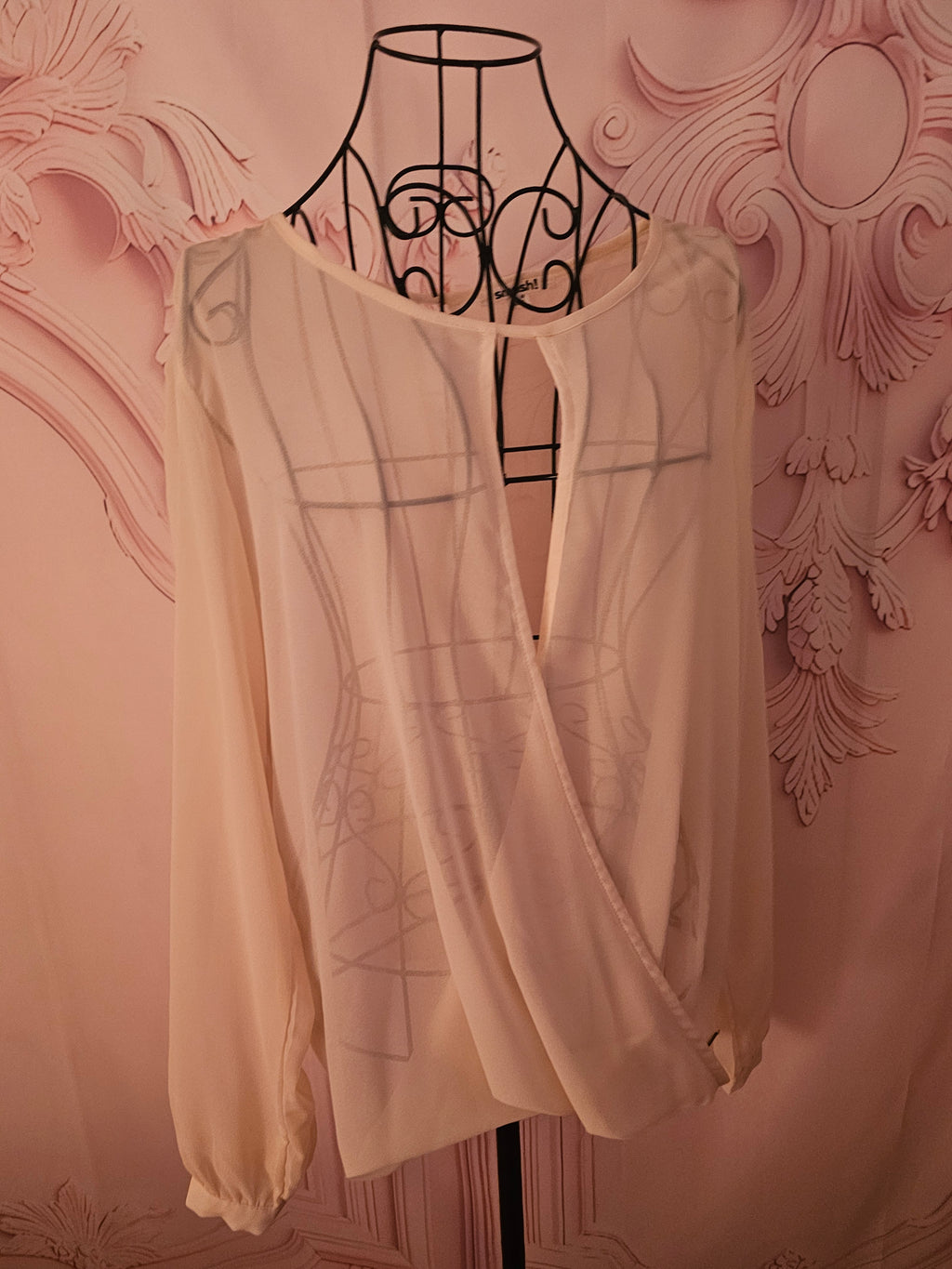 Ladies cream Smash Chiffon Top