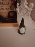 Ladies Gold with Large Opal Stone Setting Dress Ring