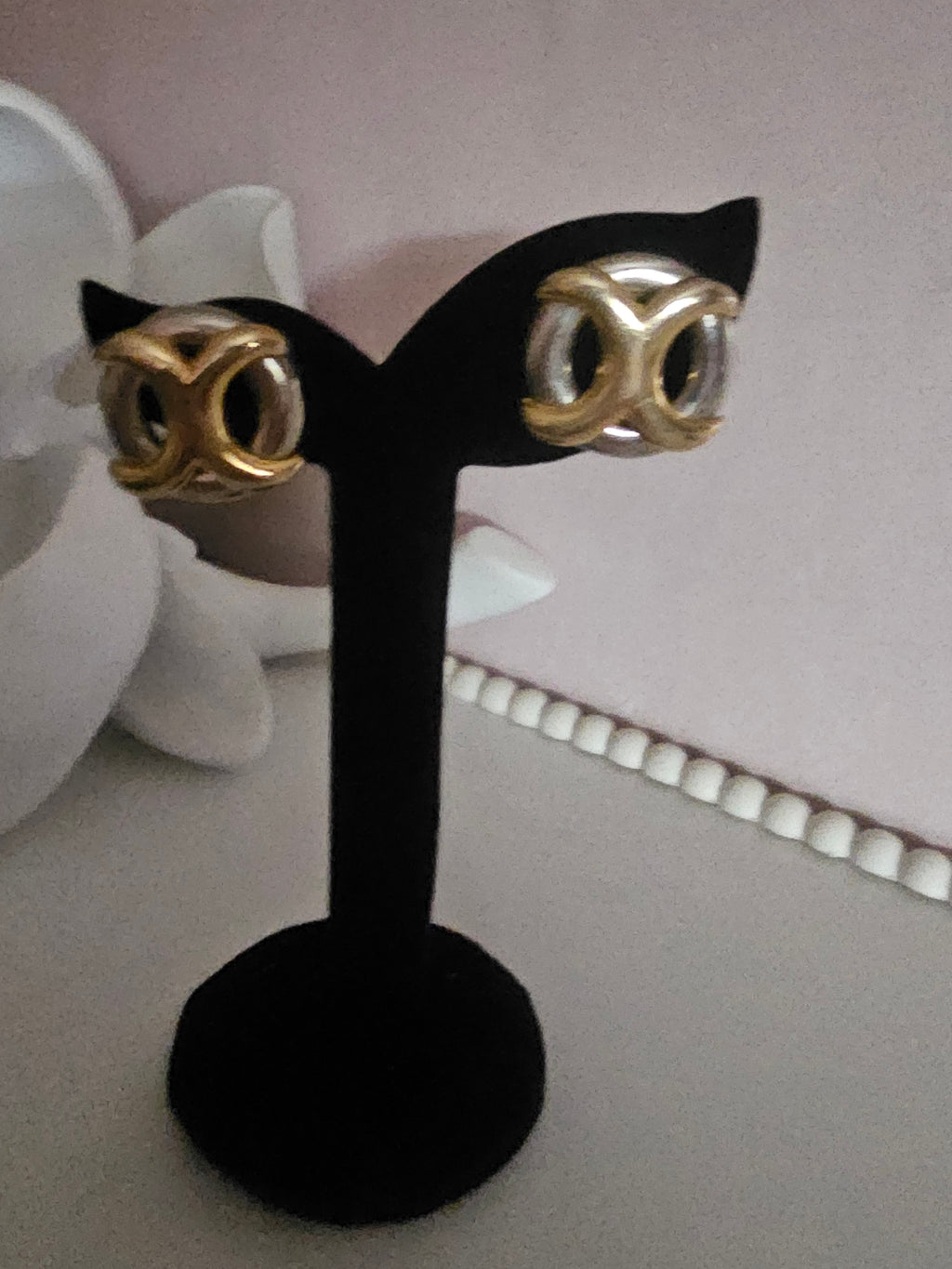 Ladies Gold & Silver Solid Earrings