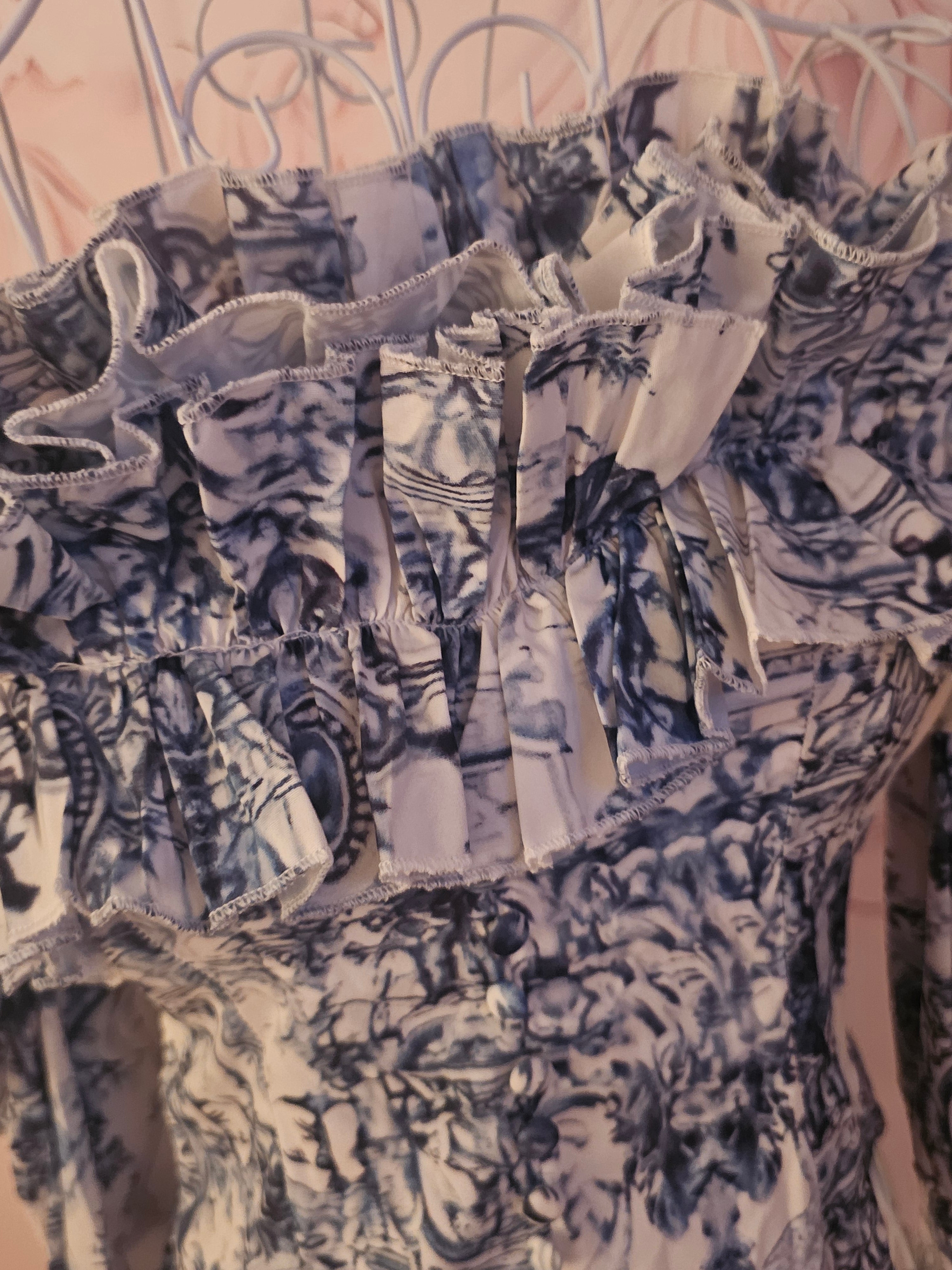 Ladies Pretty Little Thing Ruffled Bardot styled top