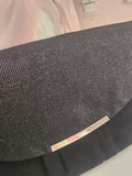 Ladies Black glittered & suede Clutch Bag