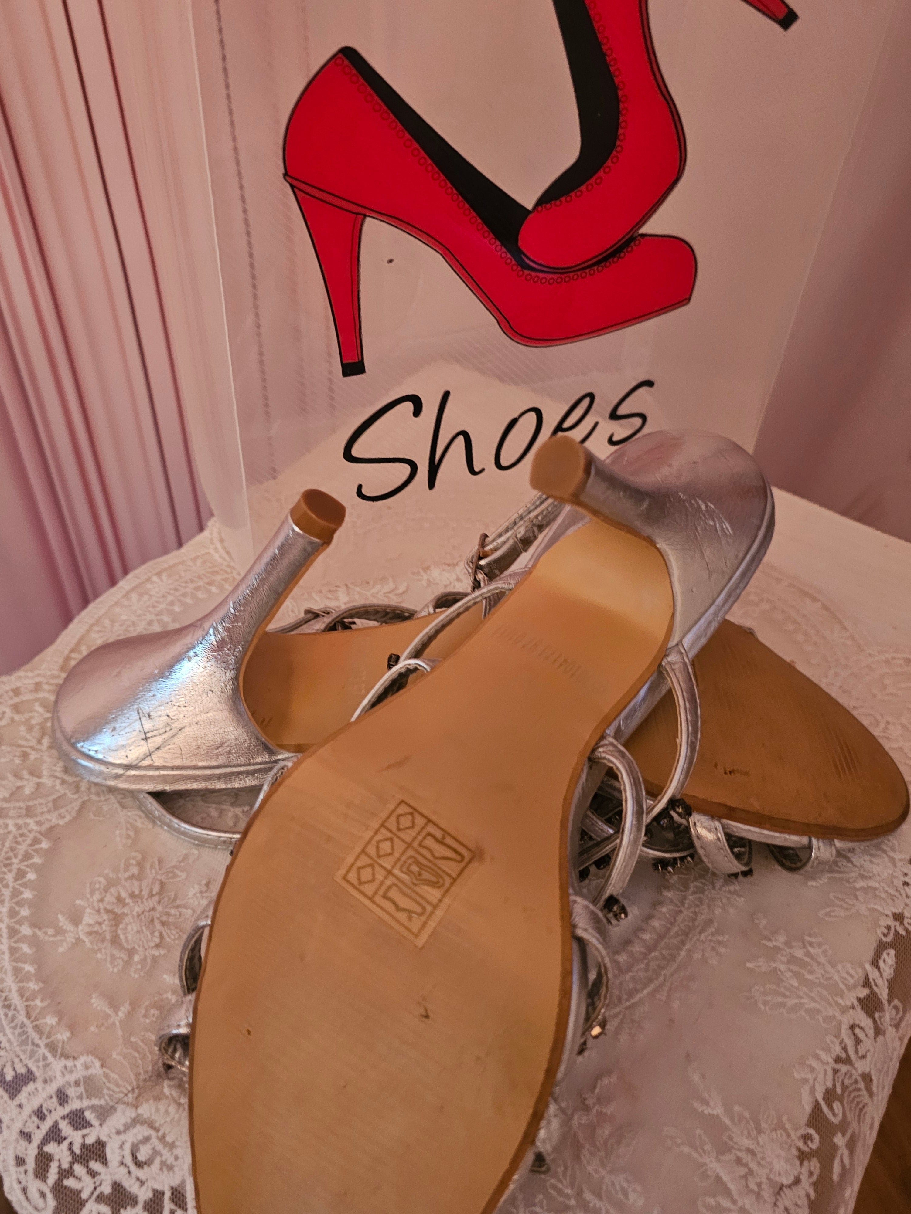 Ladies Silver Faith Glitzy Heels