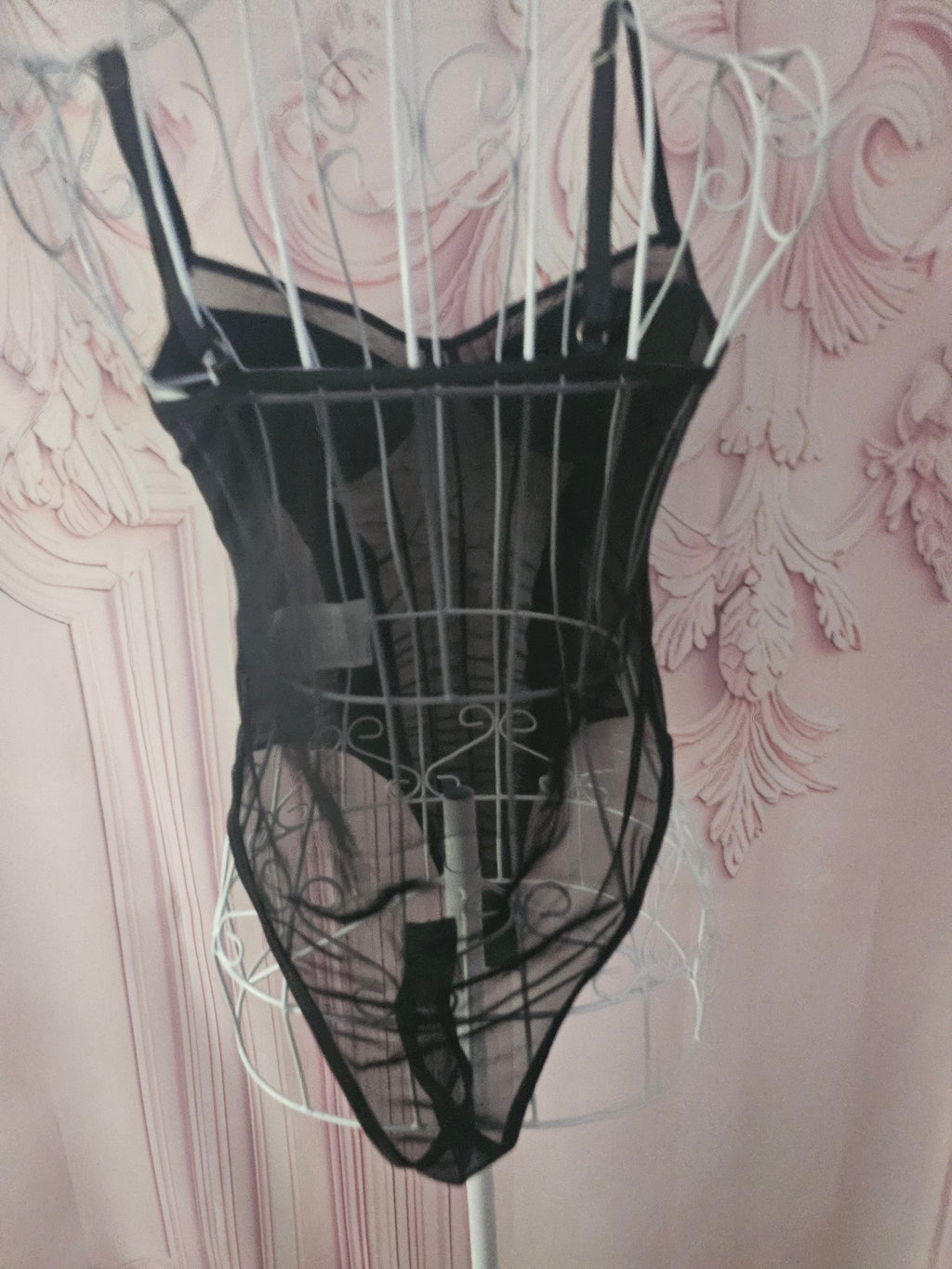 Ladies Black Mesh Lingerie Bodysuit