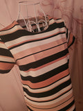 Ladies pink, navy blue & cream stripped dress