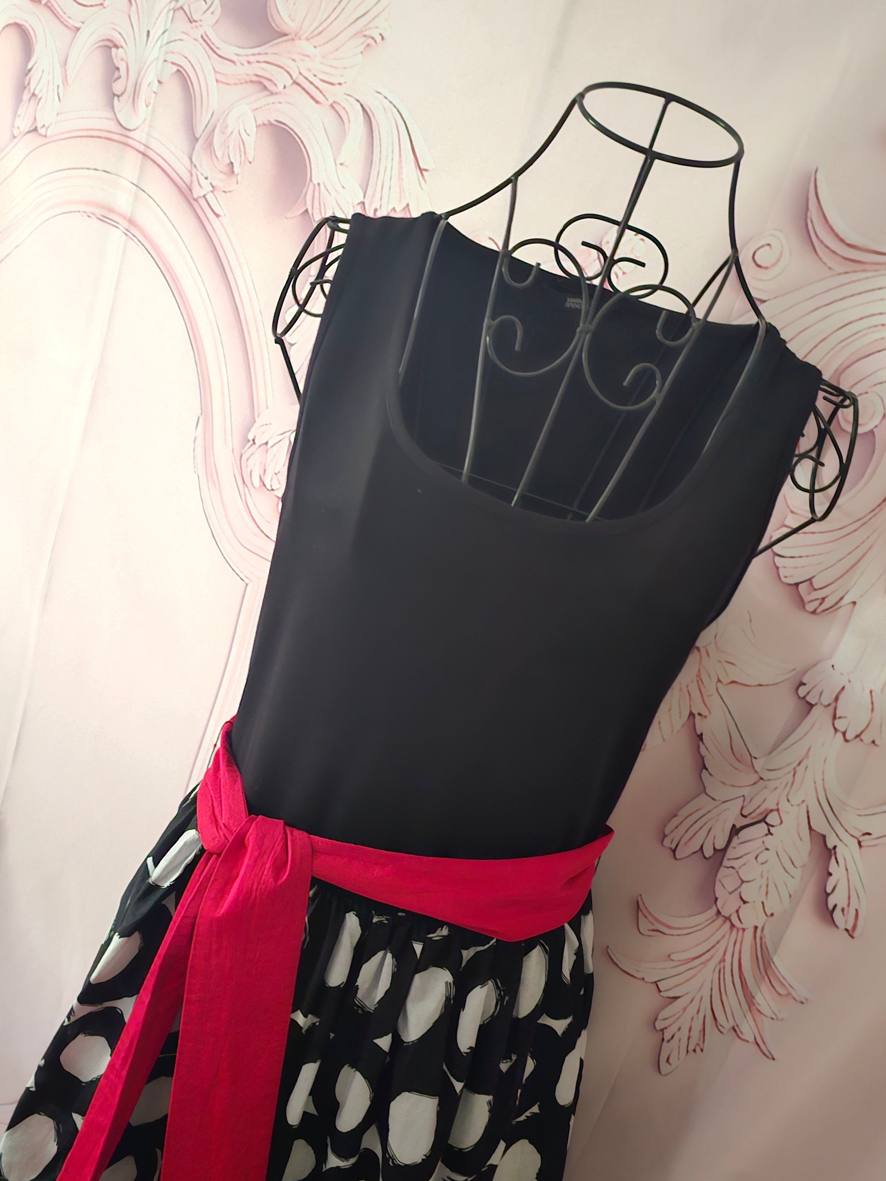 Ladies Marks and Spencer Red & Black Dress