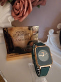 Ladies Dark Green Silicone Strap Watch