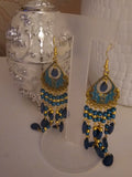 Ladies Turquoise Dangly Aztec Earrings
