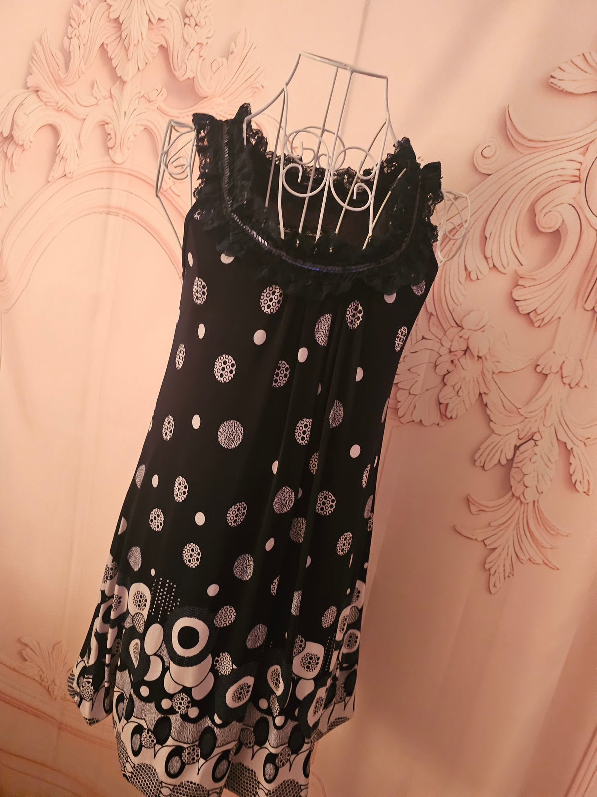 Ladies Navy Blue & White Mela loves London Chic Dress