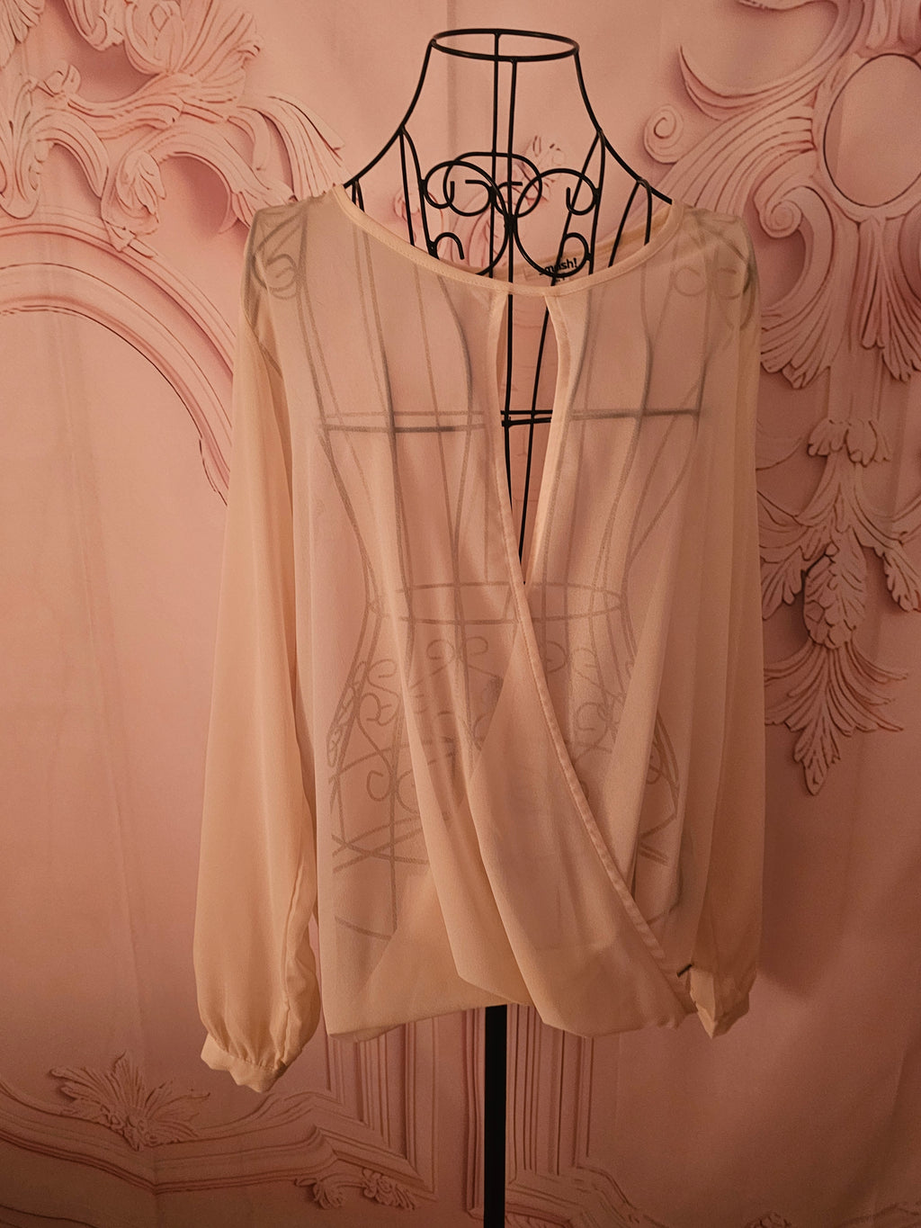 Ladies cream Smash Chiffon Top