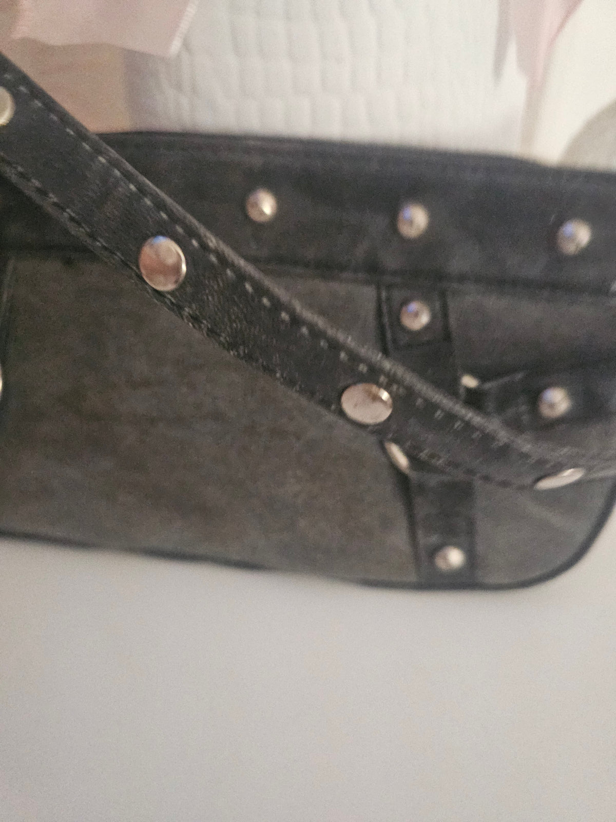 Ladies Black & Grey with Studded detail Shoulder bag