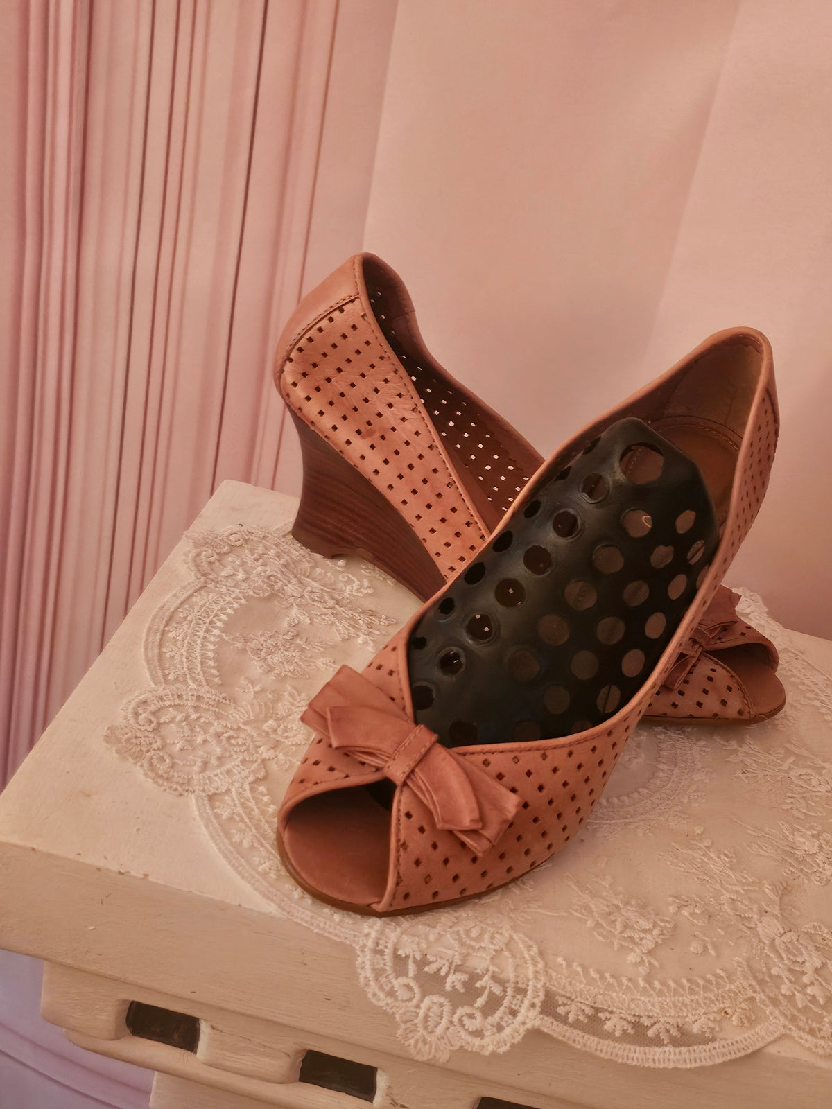 Ladies Kaliko Leather Wedges