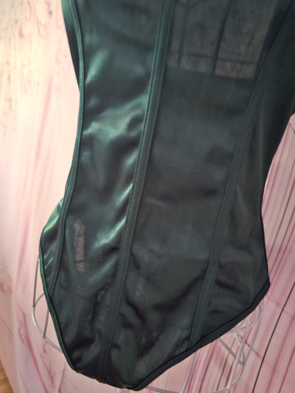 Ladies Dark Green Satin Classy Bodysuits x 2