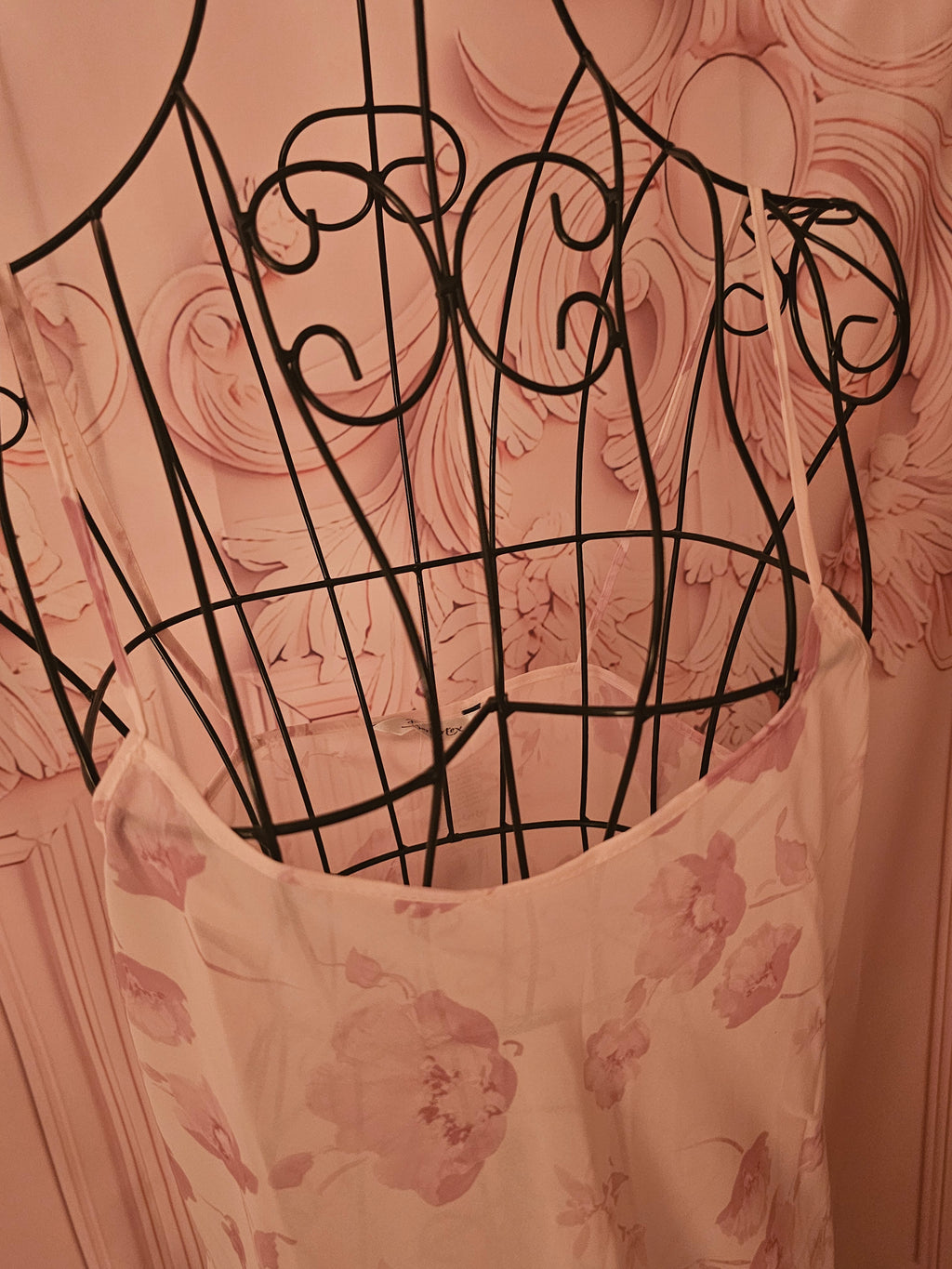 Ladies Pale Pink Floral Berkertex Chiffon Negligee