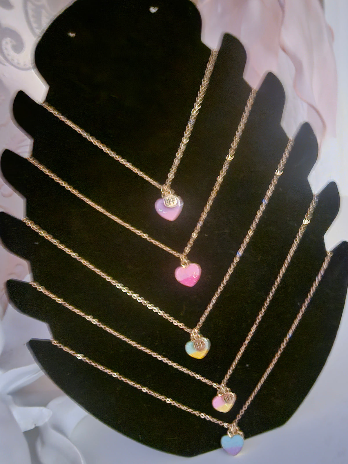 Ladies Necklaces with Heart Pendant x 5