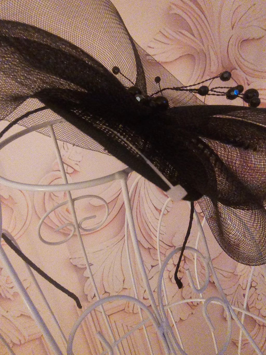 Ladies black classy fascinator