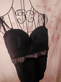 Ladies black Asos satin all in one