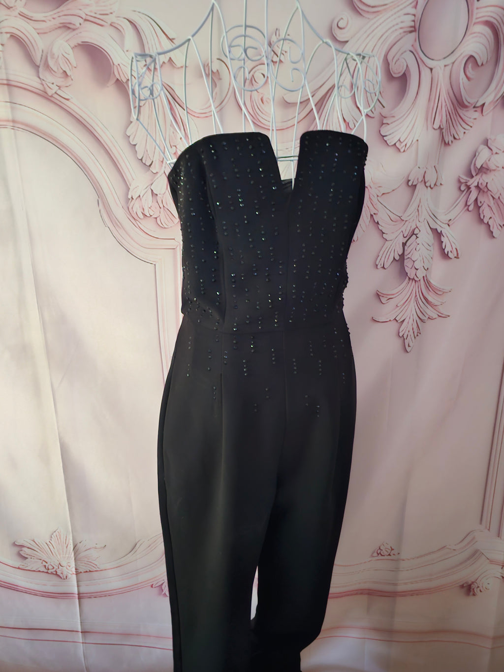 Ladies Black Sequenced Top Shop Fully lined Jumpsuit