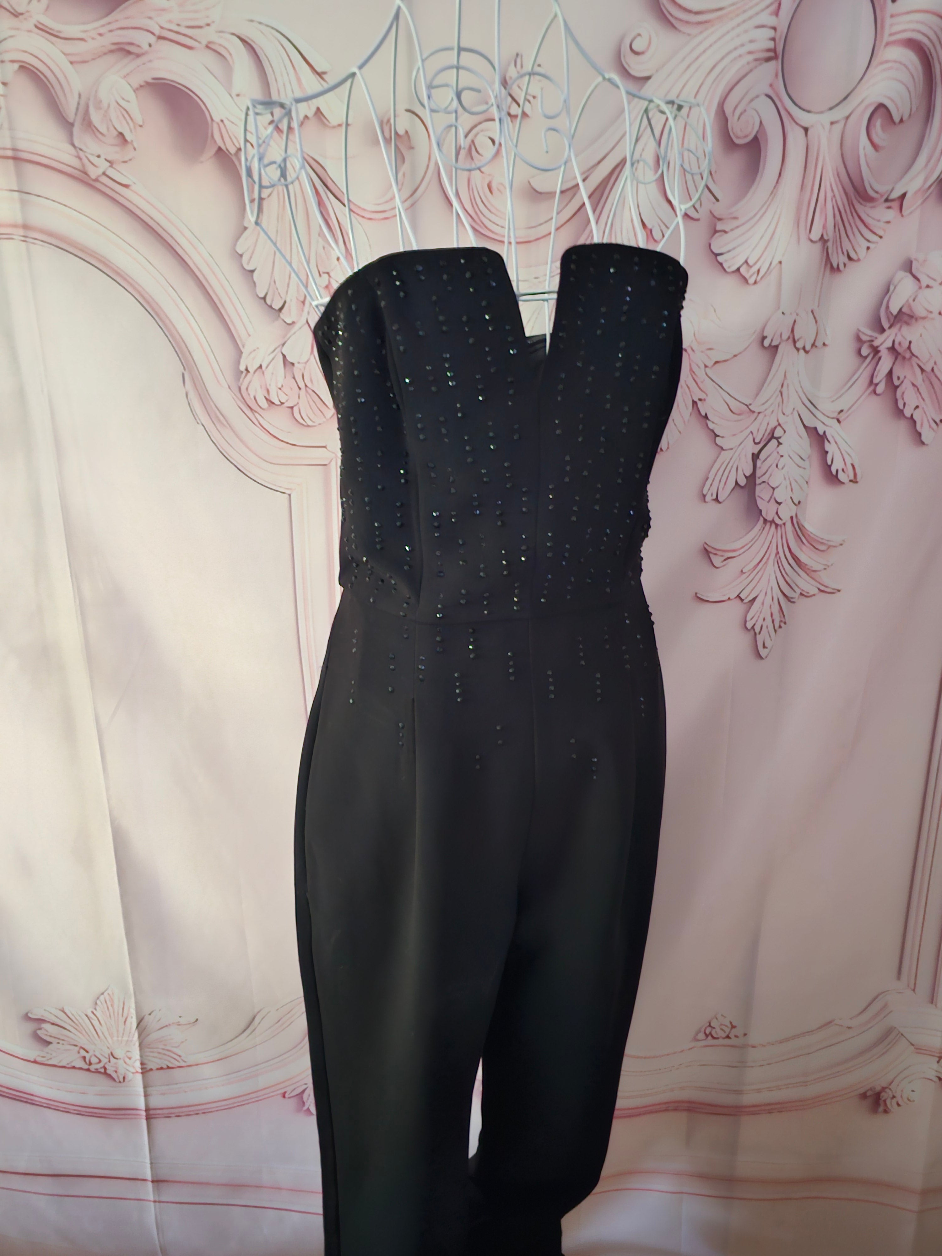 Ladies Black Sequenced Top Shop Fully lined Jumpsuit