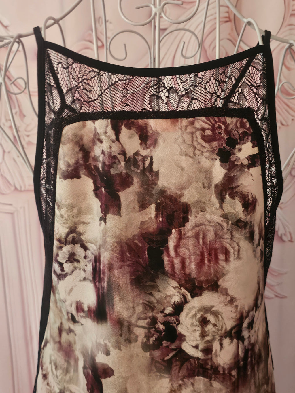 Ladies Floral Oh My Love Satin Chemise Slip