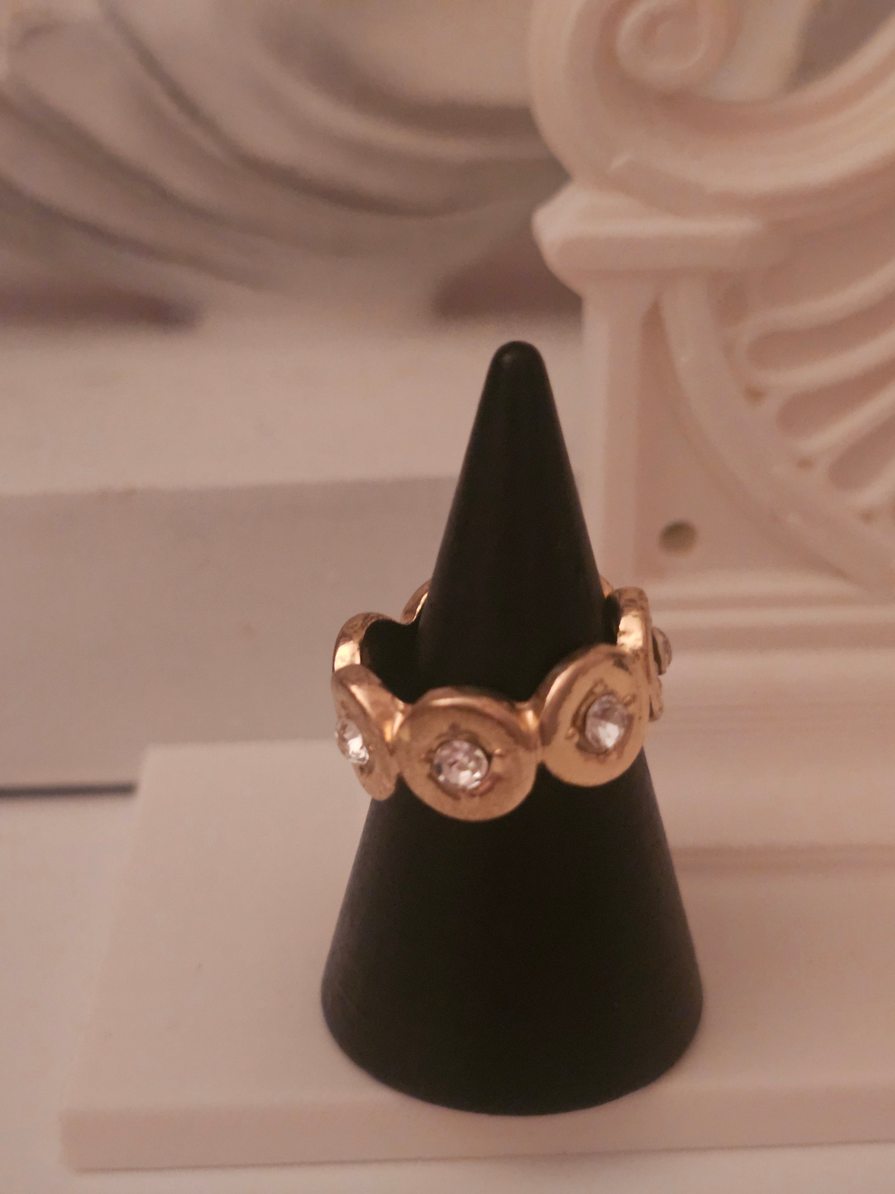 Ladies gold plated with diamond design x2 rings £10 each